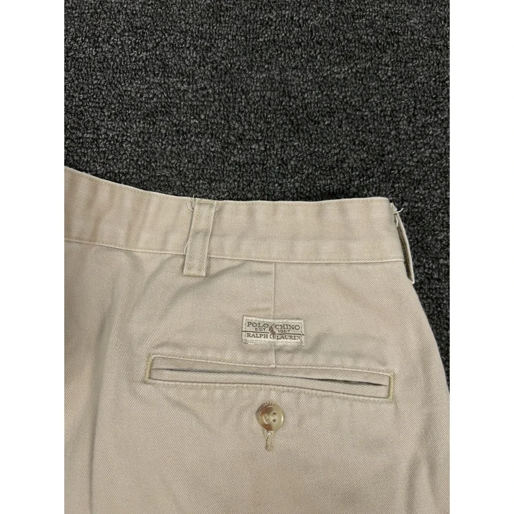 VTG Polo Ralph Lauren Andrew Pants Men's 40x34 (Fits 38x32) Beige Double Pleated